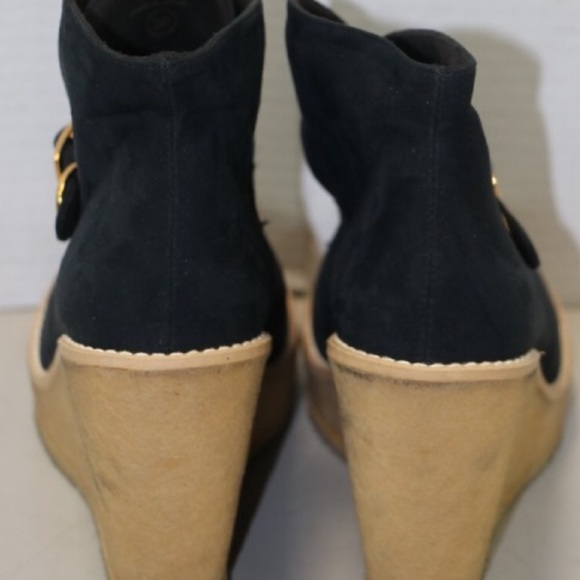 Stella McCartney Blk Platform Wedge Boots Size 5.5 - Picture 6 of 8